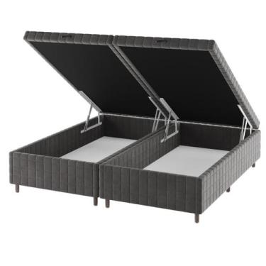 Imagem de Base Box Bau King Size Ravena (43x193x203cm) Grafite - Casa Giulia - V