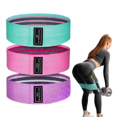 Imagem de Kit 3 Faixa Elástica Hip Mini Band Treino Exercício Academia Funcional