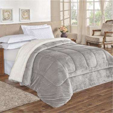 Imagem de Edredom Insinuante Queen Dupla Face Sherpa Lã Carneiro Cinza - Top Chi