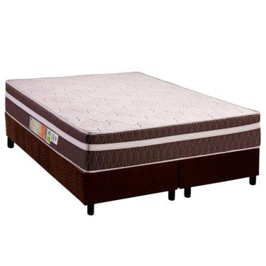 Imagem de Conjunto Box Queen: Colchão Anatômico Polar D28 Orthoface Vip Brown + Base CRC Suede Brown (158x198)