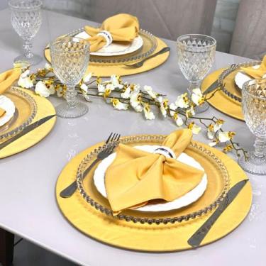 Imagem de Conjunto Mesa Posta Sousplat Completo LISO cor Solida - MILLENIADECOR,