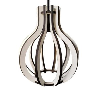 Imagem de Luminária Lustre Pendente Madeira Teto Sala Quarto Cozinha Balcão Pequ