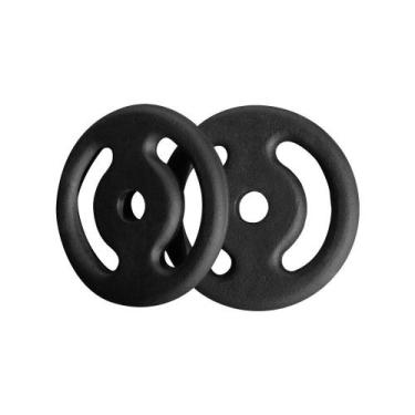 Imagem de Kit 02 Anilhas Pintadas 2Kg Academia Treino Musculação - Camarx