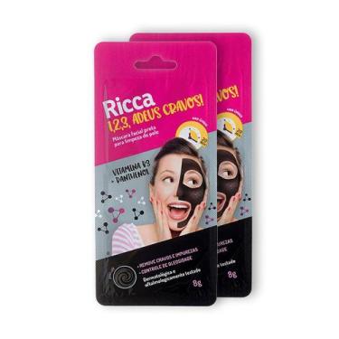 Imagem de Kit 2 Máscaras Preta Limpeza de Pele Cravos Impurezas e Oleosidade Ric