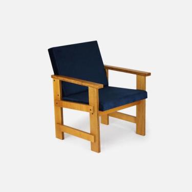 Imagem de Poltrona Cadeira Madeira Treliça Sala Decorativa Varanda Rustica - Mov