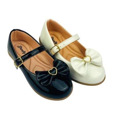 Imagem de Kit Com 2 Pares Sapatilha Infantil Menina Boneca Verniz Confortável SP