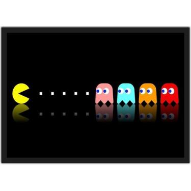 Imagem de Quadro Decorativo Pac Man Games Clássicos Jogos Geek Decorações Com Mo