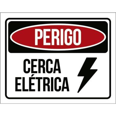 Imagem de Placa Segurança Perigo Cerca Elétrica - Perigo Atenção 36X46