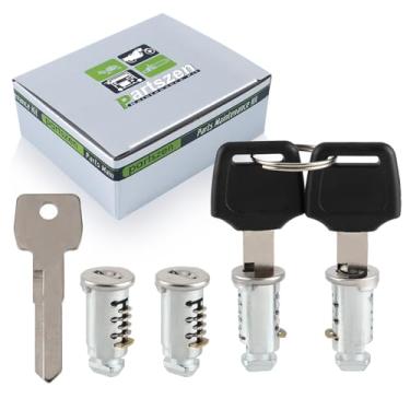 Imagem de partszen 4 peças de núcleos de bloqueio adequados para suportes de teto Thule e cilindros de bloqueio, cilindro de chave para trava de bicicletas, barras cruzadas, travas de rack de teto, trava de