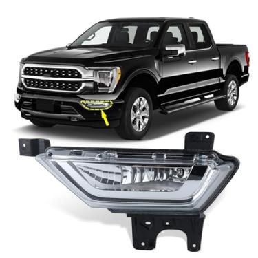 Imagem de KAMDKI Luz de neblina de halogêneo do lado esquerdo do motorista compatível com Ford F150 2021 2022 2023 com lâmpadas conjunto de lâmpada de direção LH FO2592258 19629000 3302061LAS