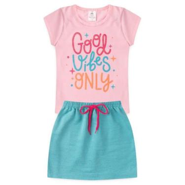 Imagem de Conjunto Infantil Verão Menina Good Vibes Only - Rosa - Magia Baby, 02