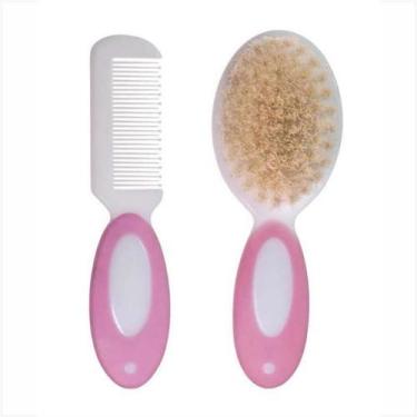 Imagem de Kit Pente e Escova Passear Cerdas Naturais, Rosa