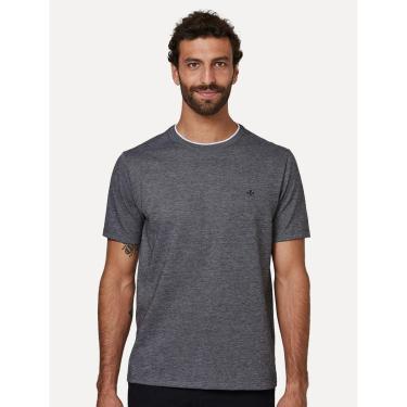 Imagem de Camiseta Dudalina Masculina Regular Binada Friso Cinza Médio-Masculino