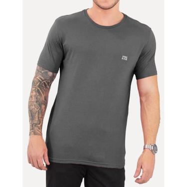 Imagem de Camiseta King & Joe Masculina Slim Basic Light Small Logo Chumbo-Masculino