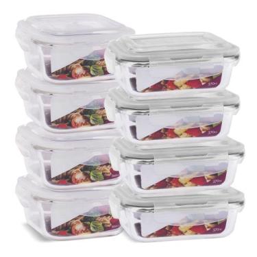 Imagem de Kit 8 Potes Herméticos Marmita Vidro Papinha 370ml e 800ml - U4home, B