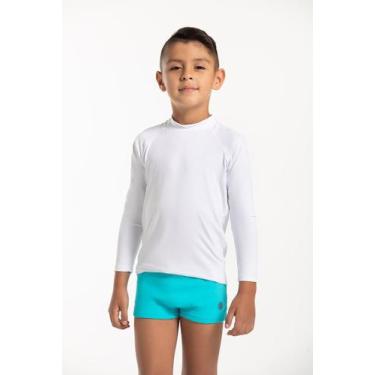 Imagem de Kit Camiseta de Proteção Solar e Sunga Lisa Azul Turquesa Miami - Cor 