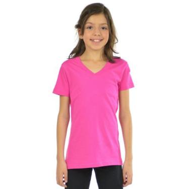 Imagem de Blusa Algodão Decote V Infantil Feminina Fenomenal, Pink, 12