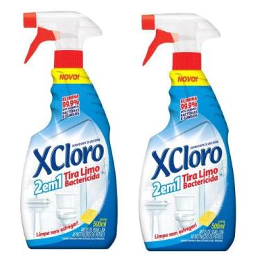 Imagem de Kit 2 Tira Limo 2 em 1 Xcloro 500 ml Desinfetante Uso Geral - Nobel do