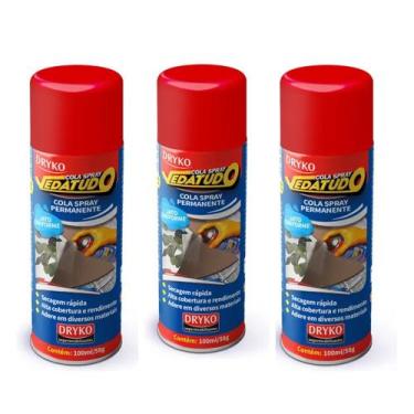 Imagem de Kit com 3 Sprays Cola Vedatudo Dryko 400ml