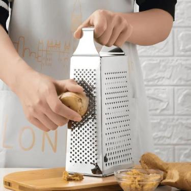 Imagem de Ralador De Queijo Inox Fatiador De Legumes Manual - Nibus