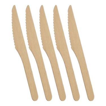 Imagem de Faca De Madeira Biodegradável Para Refeição 16cm 50u Kit 5 - Geral, Fa