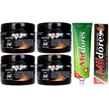 Imagem de Kit 4 Super Gel 30 Ervas 250g + 1 Pomada Mil Dores 100g - Mary Life