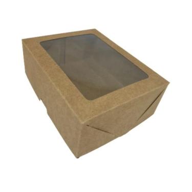 Imagem de Caixa Para Presente Kraft Com Visor - 14x11x5 - 40 Unidades - Salvo Em