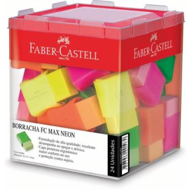 Imagem de Borracha Colorida FC MAX Neon 4 Cores Sortidas - Caixa com 24 Unidades