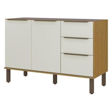 Imagem de Balcão p/ Pia MX Móveis Verace 3 Portas 2 Gavetas Off White - Mx Movei