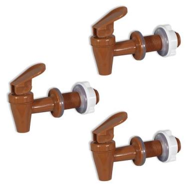 Imagem de  Kit 20 Torneira Longa para Filtro Bebedouro e Barrica Marrom - Gastro