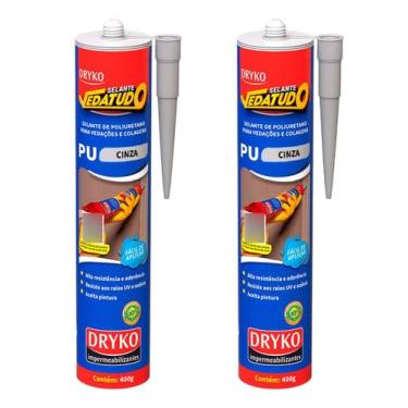 Imagem de Kit 2 Selante PU40 Cinza 400g Vedatudo Dryko