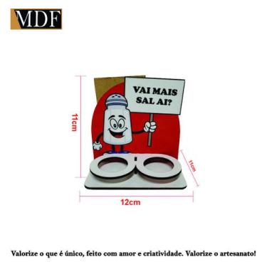 Imagem de Porta Guardanapo com Saleiro e Paliteiro Frase Laser Mdf Madeira Adesi