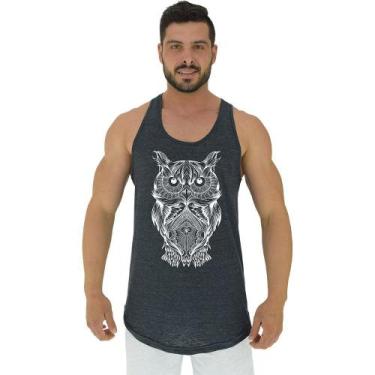 Imagem de Regata Longline Estampada Masculina MXD Conceito Coruja Rabiscada, P, 