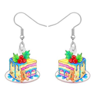 Imagem de DALANE Brincos de bolo de árvore de Natal de acrílico, pingentes, doces, boneco de neve, lanche, sobremesa, joias para mulheres, presentes de festa, decoração, Medium, Acrílico, Sem pedra preciosa