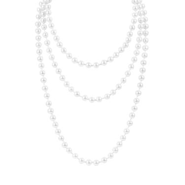 Imagem de Colar de perolas falsas Tinksky Perolas retro Tinksky Corrente de colar longo para lembrancinhas de festa Colar de fantasia, presente para meninas mulheres