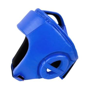 Imagem de Colaxi Capa de cabeça de boxe, forro de EVA respirável, proteção facial completa, equipamento de proteção para Muay Thai, luta corpo a corpo, Taekwondo, Azul