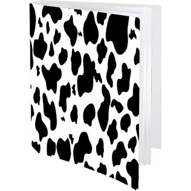 Imagem de GABraden Fichário com mangas plásticas 60 bolsos para apresentação de livros 8,5 x 11 120 páginas, pasta de portfólio com protetores de folhas de 21 x 28 cm para documentos, papéis importantes (vaca ocidental negra)