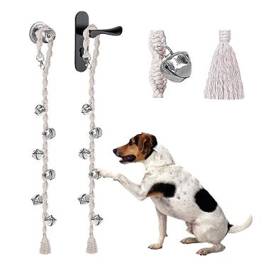 Imagem de GINIDEAR Campainha de cachorro para treinamento de vaso sanitário de porta, campainha para cachorros saírem, sino ajustável para cães, sino de porta para cães. Estilo torcido, bege pacote com 2