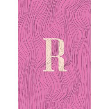 Imagem de R : Letter R Initial Monogram Notebook: - Pink Wave Marble | Blank Lined Notebook | Writing Notebook, Journal or Diary for Girls & Women - 120 Pages - Size 6x9
