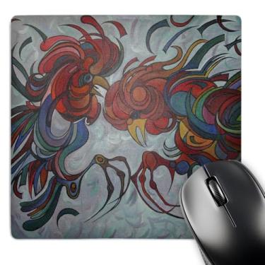 Imagem de 3dRose Mouse pad LLC 20 x 20 x 0,63 cm, Galos Fowl Play, Farmyard, Gamecocks, Galo, Animais, Cockerel, Ano do Galo (mp_46727_1)