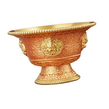 Imagem de Generic Budista Tibetano Água Oferecendo Tigela Adoração Copa Decoração Casa Arte Container Estátua Estatueta Tigela de Bronze Copo de Água Decorativa, Ouro