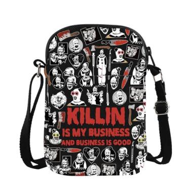 Imagem de Bolsa transversal inspirada em produtos de palhaço assassino filme de terror amante presente arte presente palhaço assustador bolsa (BusinessGoodCrossBlk)