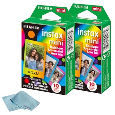 Imagem de Fujifilm Instax Mini Instant Rainbow Film, 20 folhas + pano de limpeza de microfibra BluebirdSales