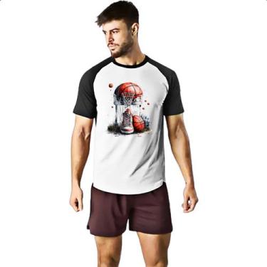 Imagem de Camiseta Raglan Basquete tenis cesta e bola - Alearts, G