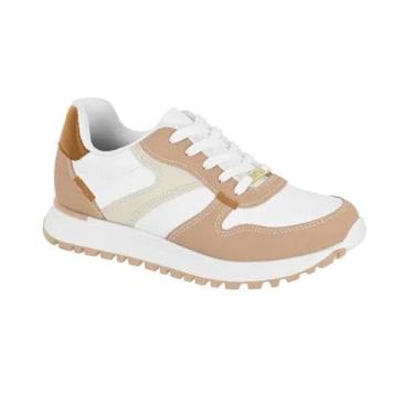 Imagem de Vizzano Tênis Casual Feminino, Branco e Bege, Estilo Lisboa (Branco, Bege E Marrom Claro, BR, Adulto, Numérico, M, 34)