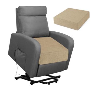 Imagem de FlyGulls Almofadas reclináveis para idosos 50,8 cm x 50,8 cm x 12,7 cm, almofada de assento extra grande para poltrona, poltrona, cadeiras de vime, almofadas quadradas para cadeiras com suporte