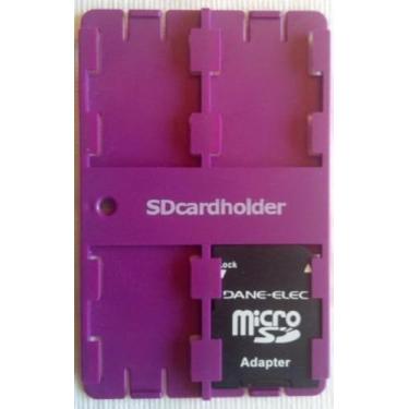 Imagem de Organizador de cartão SD tamanho padrão de cartão de crédito estojo de cartão de memória digital seguro (roxo)! Cuidado com imitações chinesas!!!