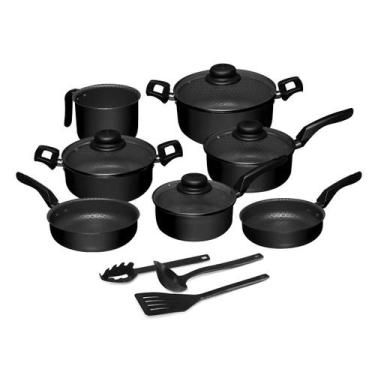 Imagem de Conjunto de Panelas 10 Peças Antiaderente - Firenze, Preto