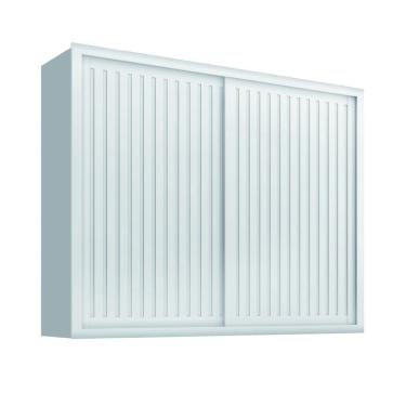 Imagem de Guarda Roupas Ripado Casal Com Espelho Interno 2 Portas de Correr 6 Gavetas Coliseu Branco Zanzini