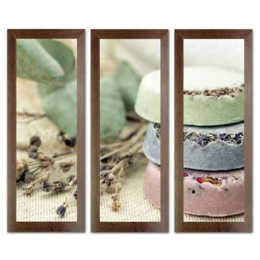 Imagem de Kit Quadros Decorativos Banheiro Lavabo Flores Sabonete spa pedras vel